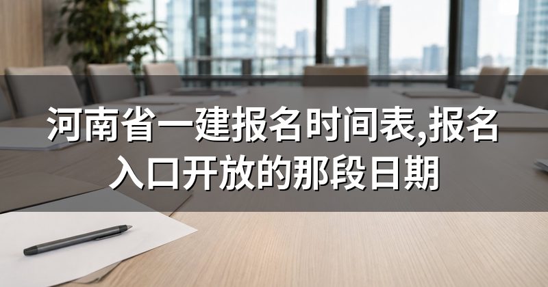 河南省一建报名时间表,报名入口开放的那段日期
