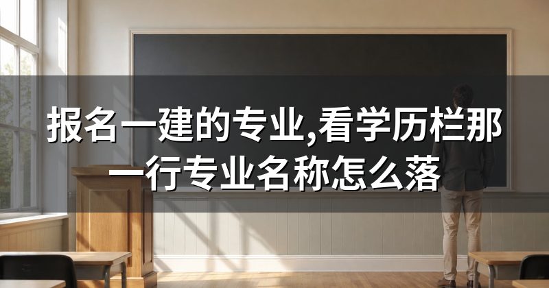 报名一建的专业,看学历栏那一行专业名称怎么落