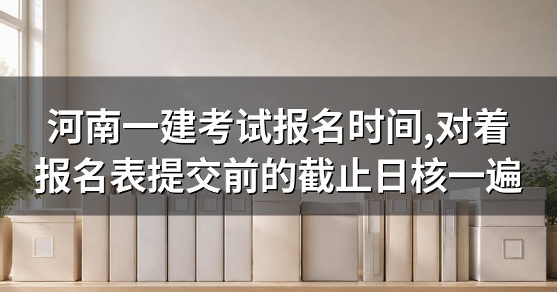 河南一建考试报名时间,对着报名表提交前的截止日核一遍