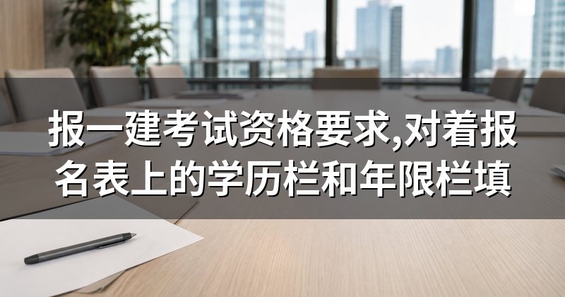 报一建考试资格要求,对着报名表上的学历栏和年限栏填