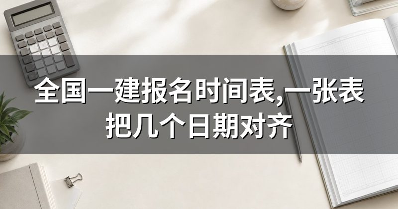 全国一建报名时间表,一张表把几个日期对齐