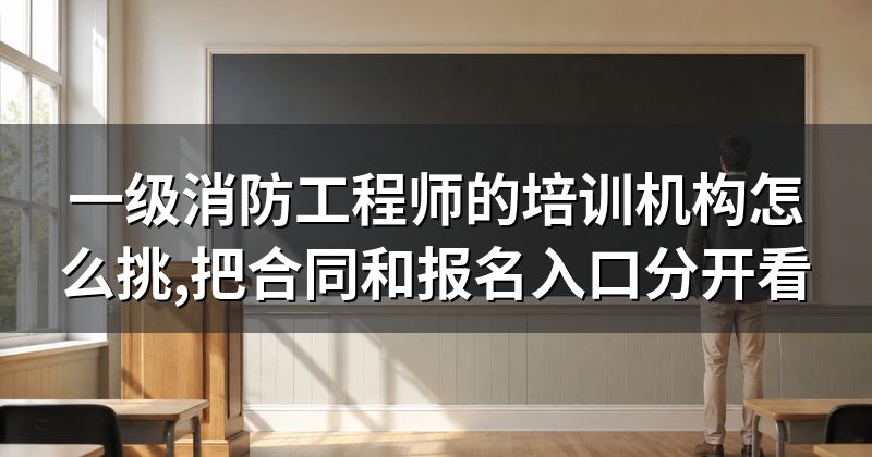 一级消防工程师的培训机构怎么挑,把合同和报名入口分开看