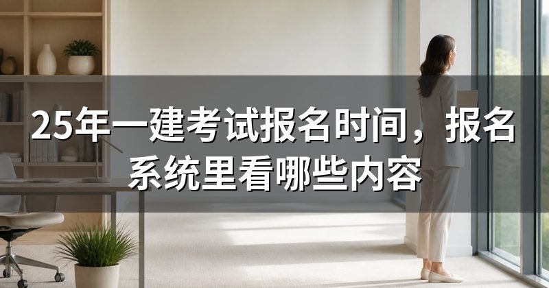 25年一建考试报名时间,报名系统里看哪些内容