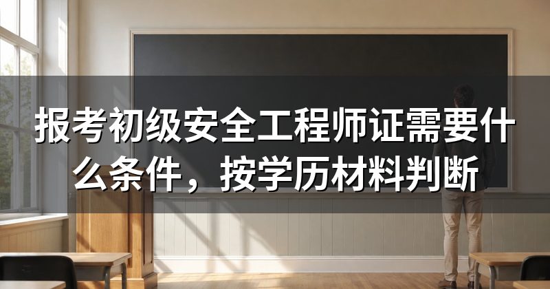 报考初级安全工程师证需要什么条件,按学历材料判断