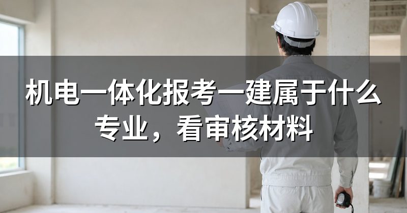 机电一体化报考一建属于什么专业,看审核材料