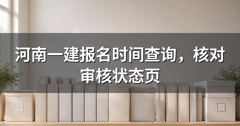 河南一建报名时间查询,核对审核状态页