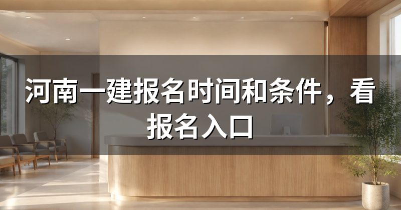 河南一建报名时间和条件，看报名入口