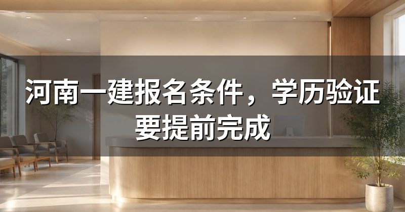 河南一建报名条件,学历验证要提前完成