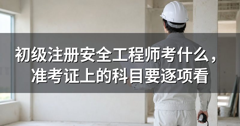 初级注册安全工程师考什么,准考证上的科目要逐项看