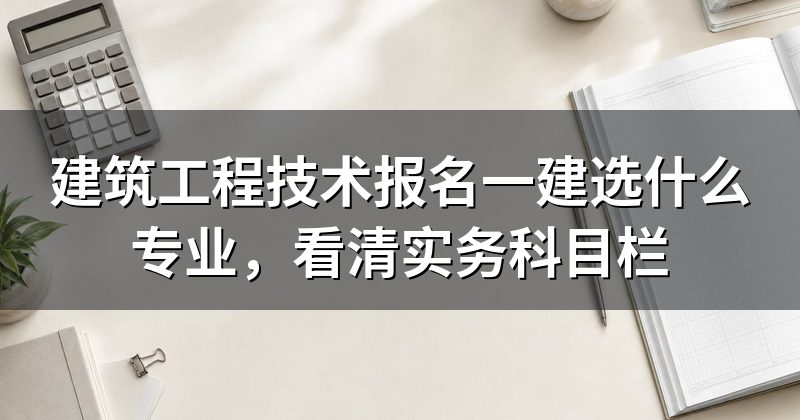 建筑工程技术报名一建选什么专业,看清实务科目栏