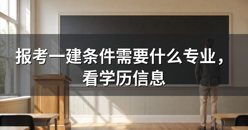 报考一建条件需要什么专业,看学历信息