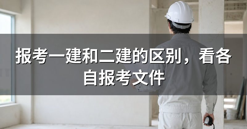 报考一建和二建的区别,看各自报考文件