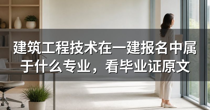 建筑工程技术在一建报名中属于什么专业，看毕业证原文