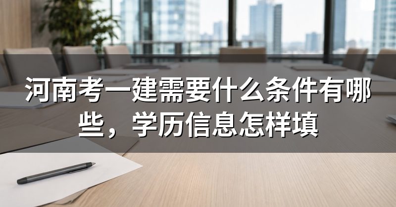 河南考一建需要什么条件有哪些,学历信息怎样填