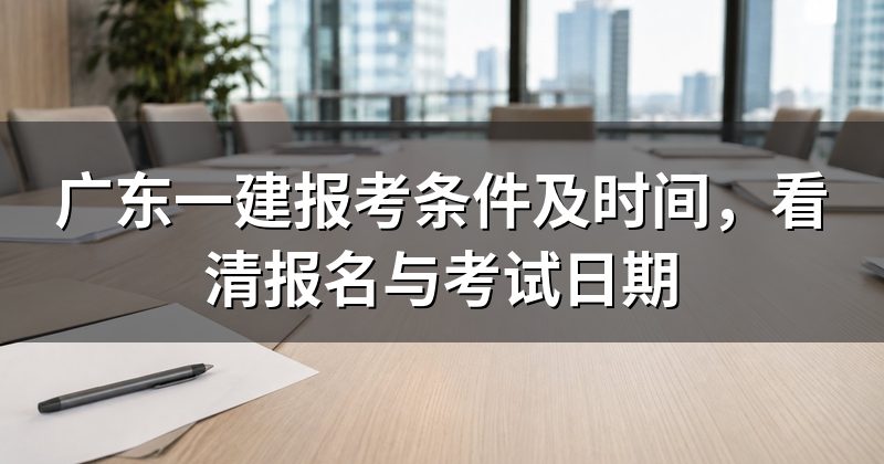 广东一建报考条件及时间,看清报名与考试日期