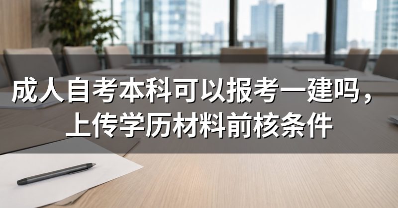 成人自考本科可以报考一建吗,上传学历材料前核条件