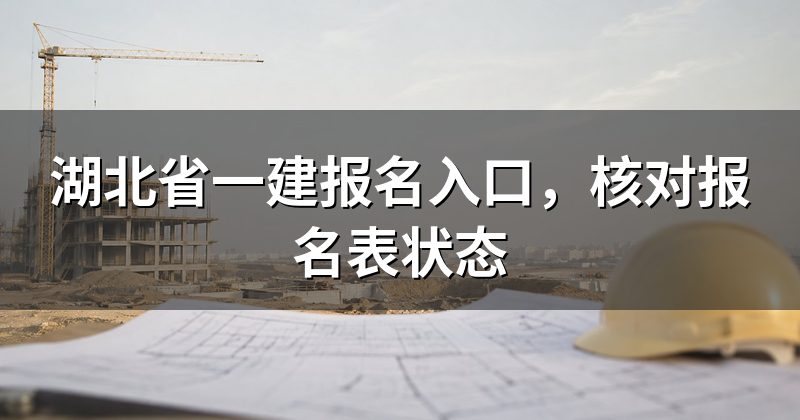 湖北省一建报名入口,核对报名表状态