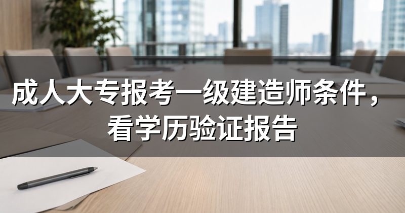 成人大专报考一级建造师条件,看学历验证报告