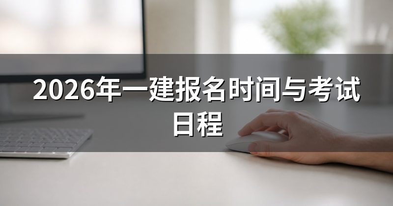 2026年一建报名时间与考试日程