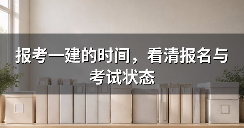 报考一建的时间,看清报名与考试状态