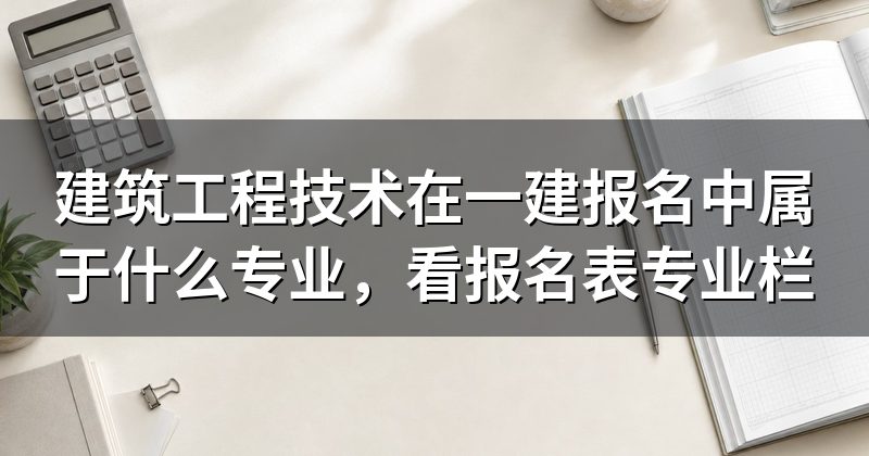 建筑工程技术在一建报名中属于什么专业，看报名表专业栏