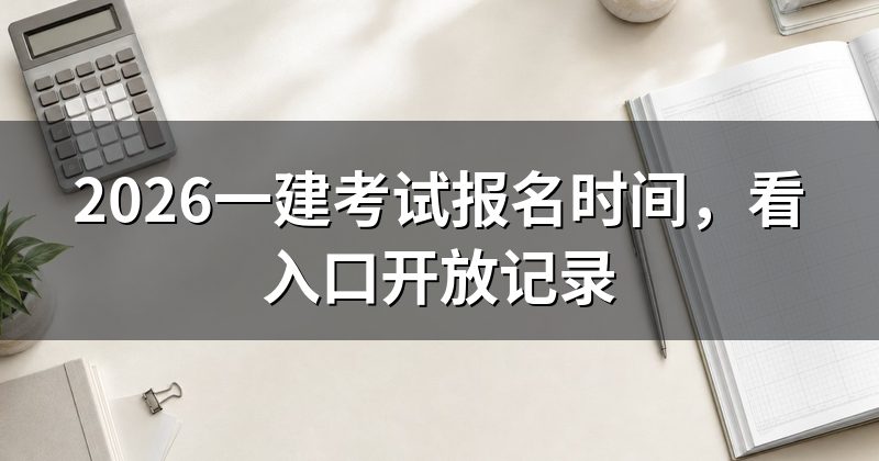 2026一建考试报名时间,看入口开放记录