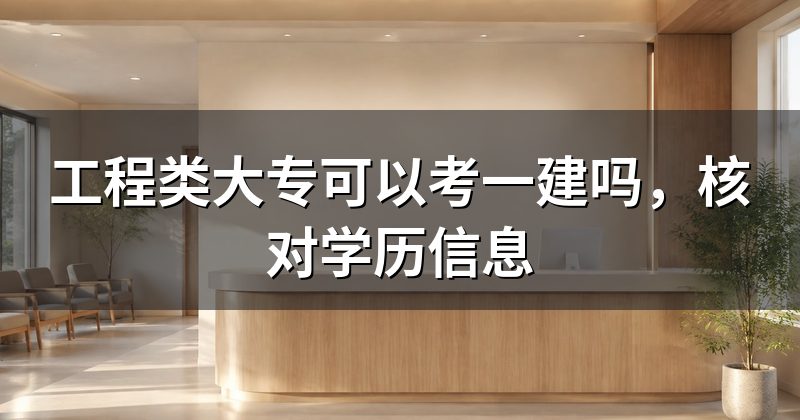 工程类大专可以考一建吗，核对学历信息