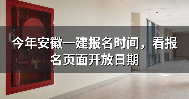 今年安徽一建报名时间,看报名页面开放日期
