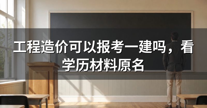 工程造价可以报考一建吗，看学历材料原名