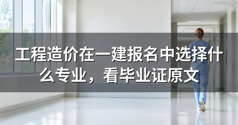 工程造价在一建报名中选择什么专业,看毕业证原文