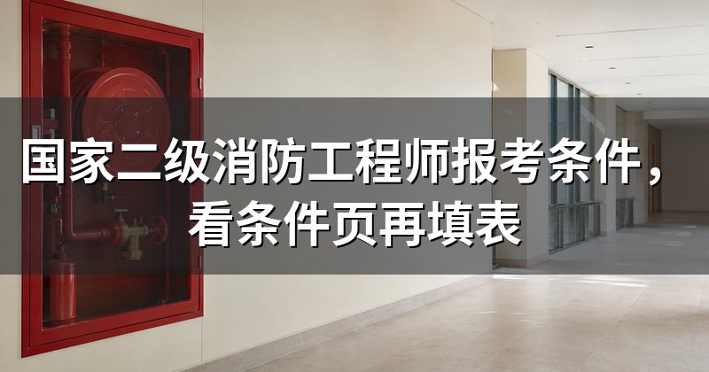国家二级消防工程师报考条件,看条件页再填表