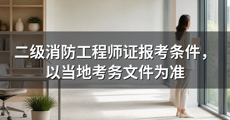 二级消防工程师证报考条件，以当地考务文件为准
