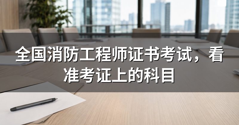 全国消防工程师证书考试,看准考证上的科目