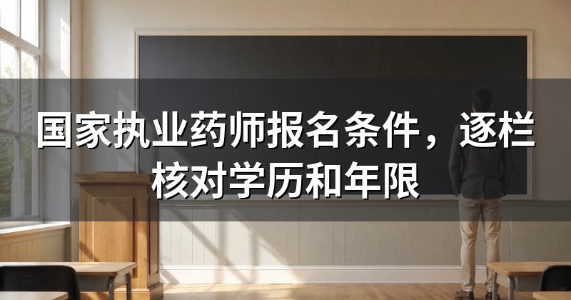 国家执业药师报名条件,逐栏核对学历和年限
