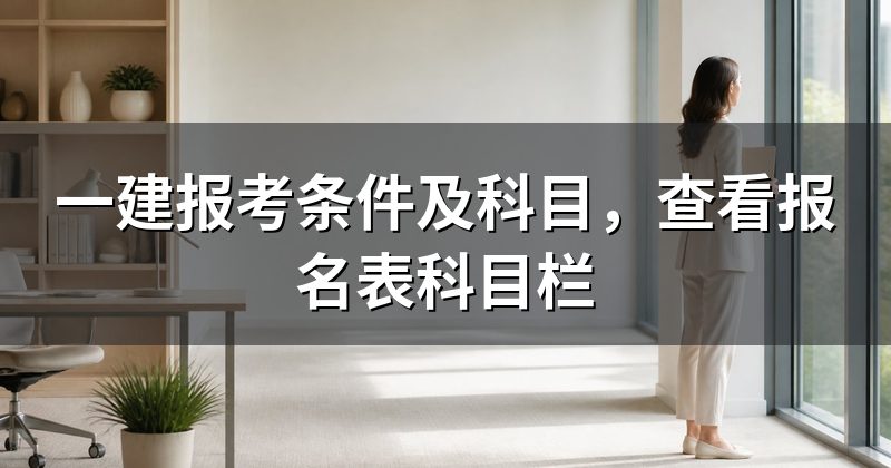 一建报考条件及科目,查看报名表科目栏