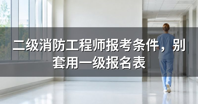 二级消防工程师报考条件,别套用一级报名表