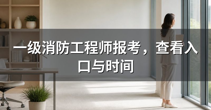 一级消防工程师报考,查看入口与时间