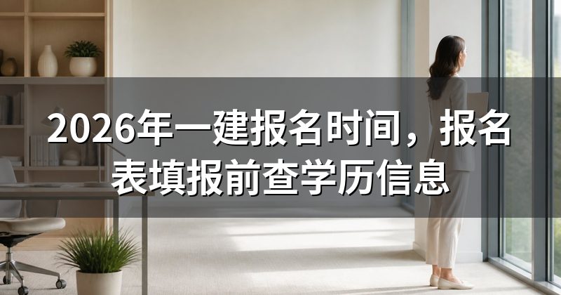 2026年一建报名时间，报名表填报前查学历信息