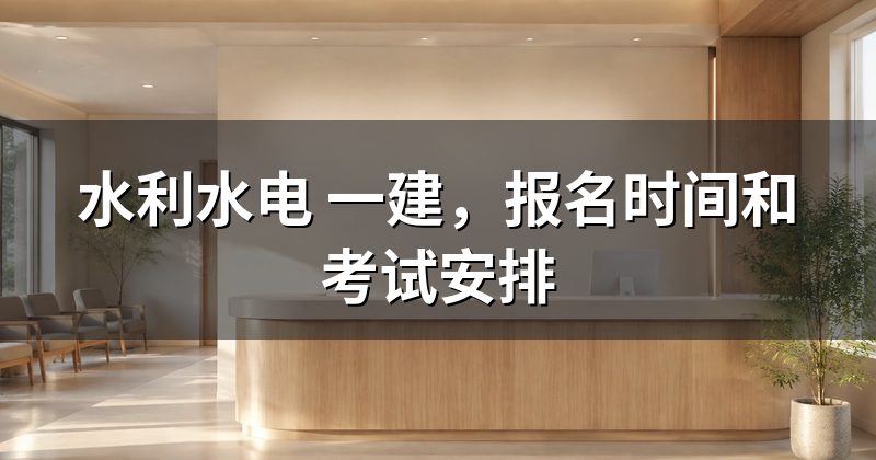 水利水电 一建,报名时间和考试安排