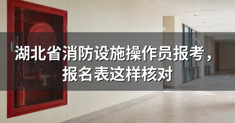 湖北省消防设施操作员报考,报名表这样核对