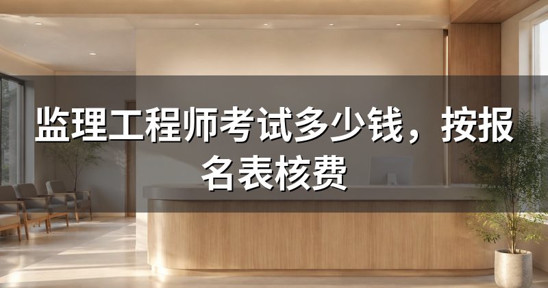 监理工程师考试多少钱,按报名表核费