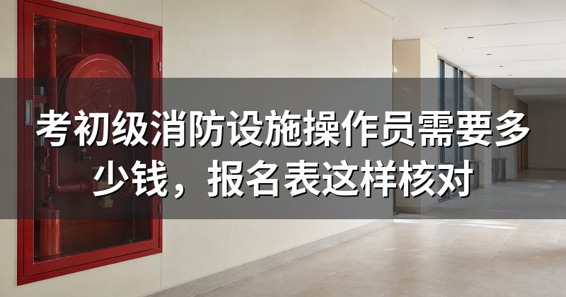 考初级消防设施操作员需要多少钱，报名表这样核对