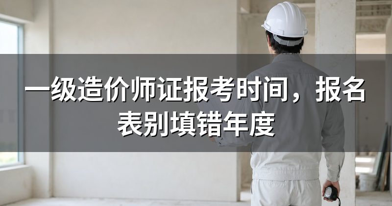 一级造价师证报考时间,报名表别填错年度