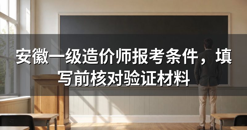 安徽一级造价师报考条件,填写前核对验证材料