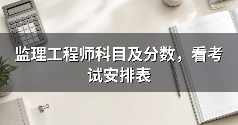 监理工程师科目及分数，看考试安排表