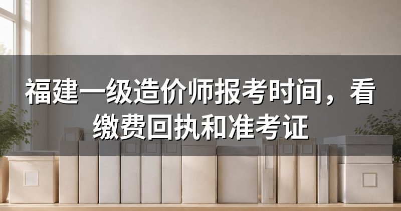 福建一级造价师报考时间,看缴费回执和准考证