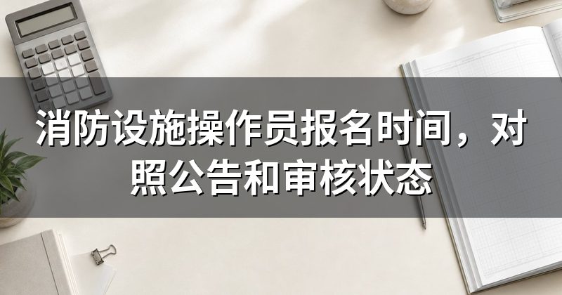 消防设施操作员报名时间，对照公告和审核状态