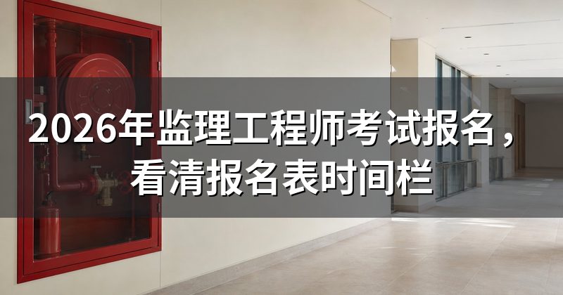 2026年监理工程师考试报名，看清报名表时间栏