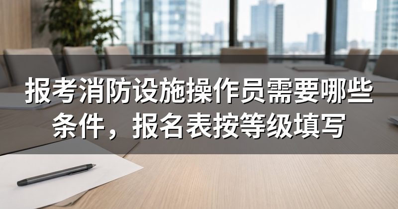 报考消防设施操作员需要哪些条件,报名表按等级填写