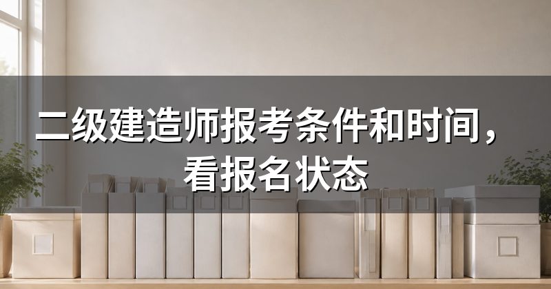 二级建造师报考条件和时间,看报名状态